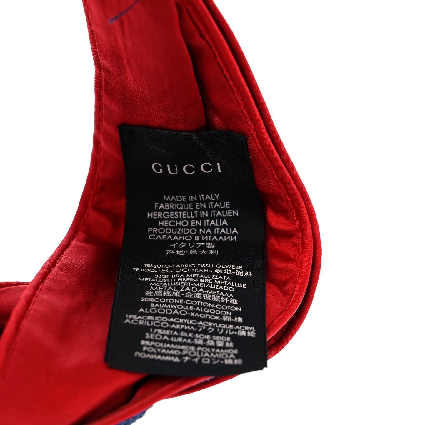 Metallic Lurex Silk GG Supreme Headband Blue Red