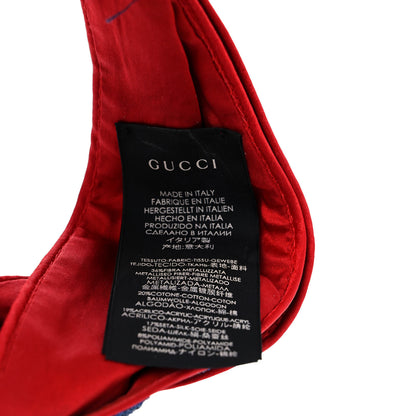 Gucci Metallic Lurex Silk GG Supreme Headband Blue Red 4 of 7