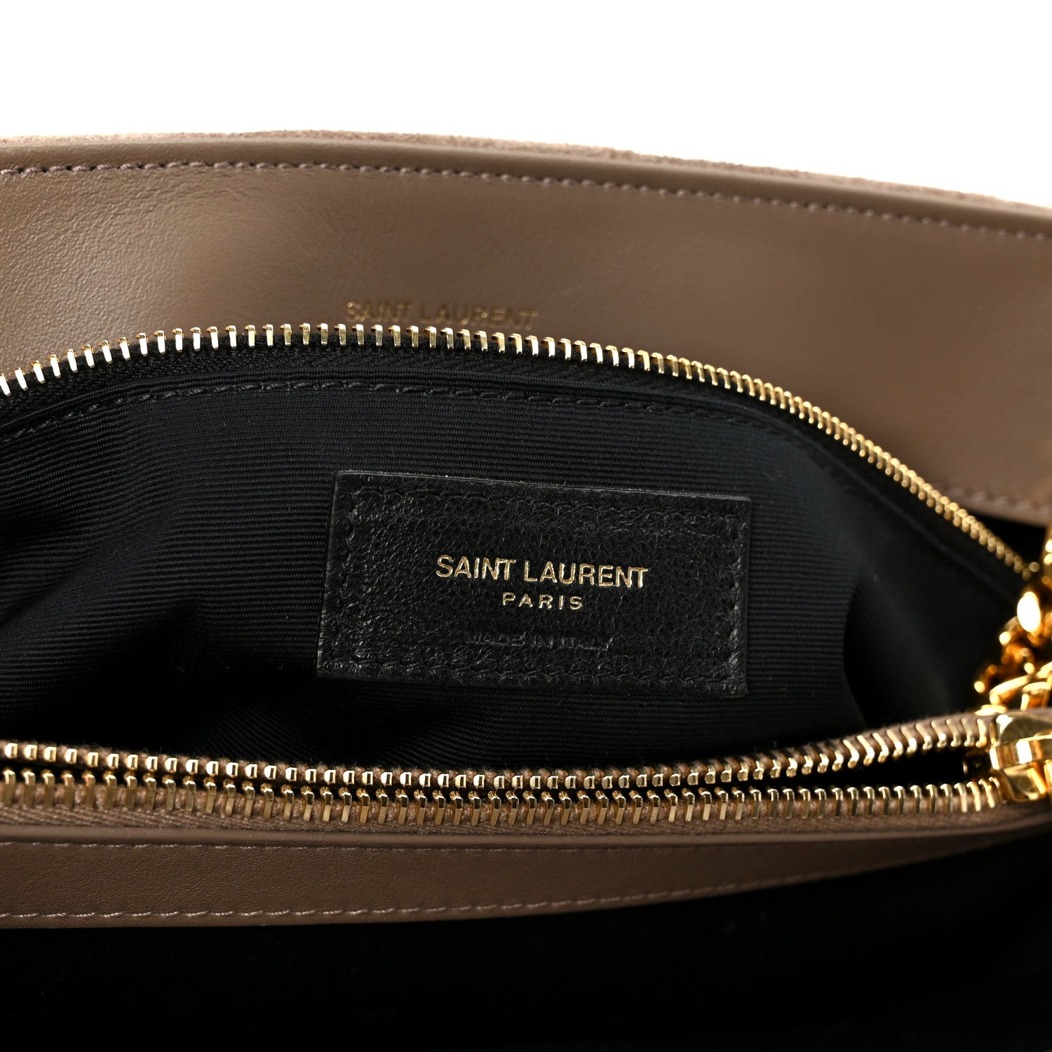 Saint Laurent Suede Y Quilted Monogram Medium Loulou Chain Satchel Taupe 8 of 11