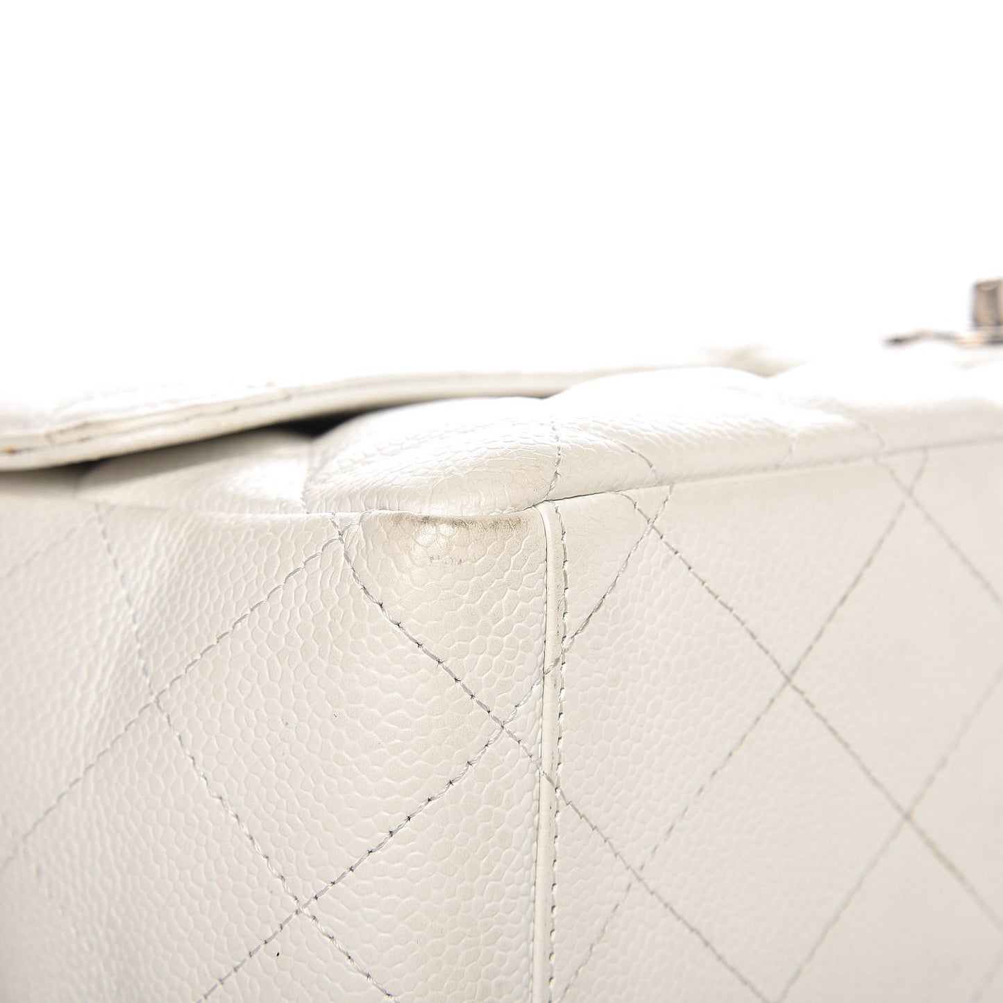 Caviar Quilted Maxi Single Flap White