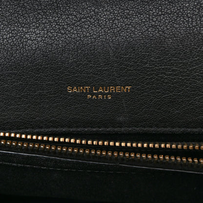 Saint Laurent Sheepskin Matelasse Chevron Monogram Medium College Bag Black 6 of 10