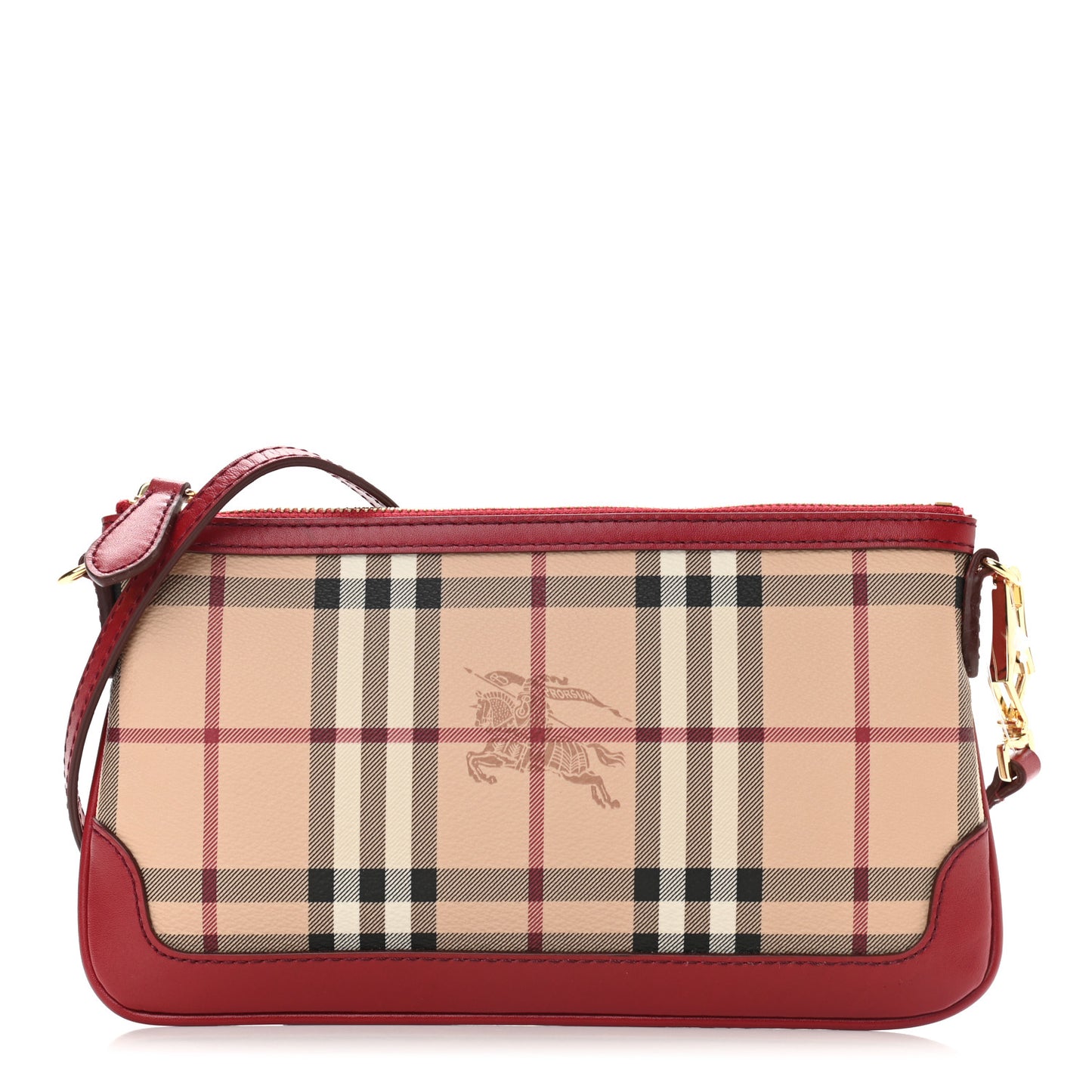 Haymarket Check Small Peyton Crossbody Clutch Bag Military Red