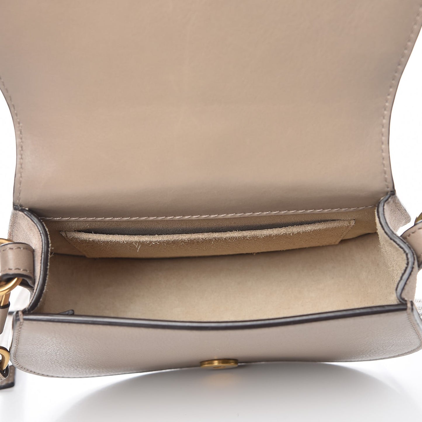 Calfskin Suede Small Nile Bracelet Bag Motty Grey