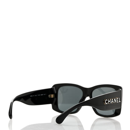 Chanel Acetate CC Logo Square Sunglasses 71472 Black 4 of 8