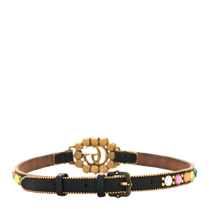 Gucci Calfskin Crystal Embellished Double G Choker Necklace Multicolor 3 of 4