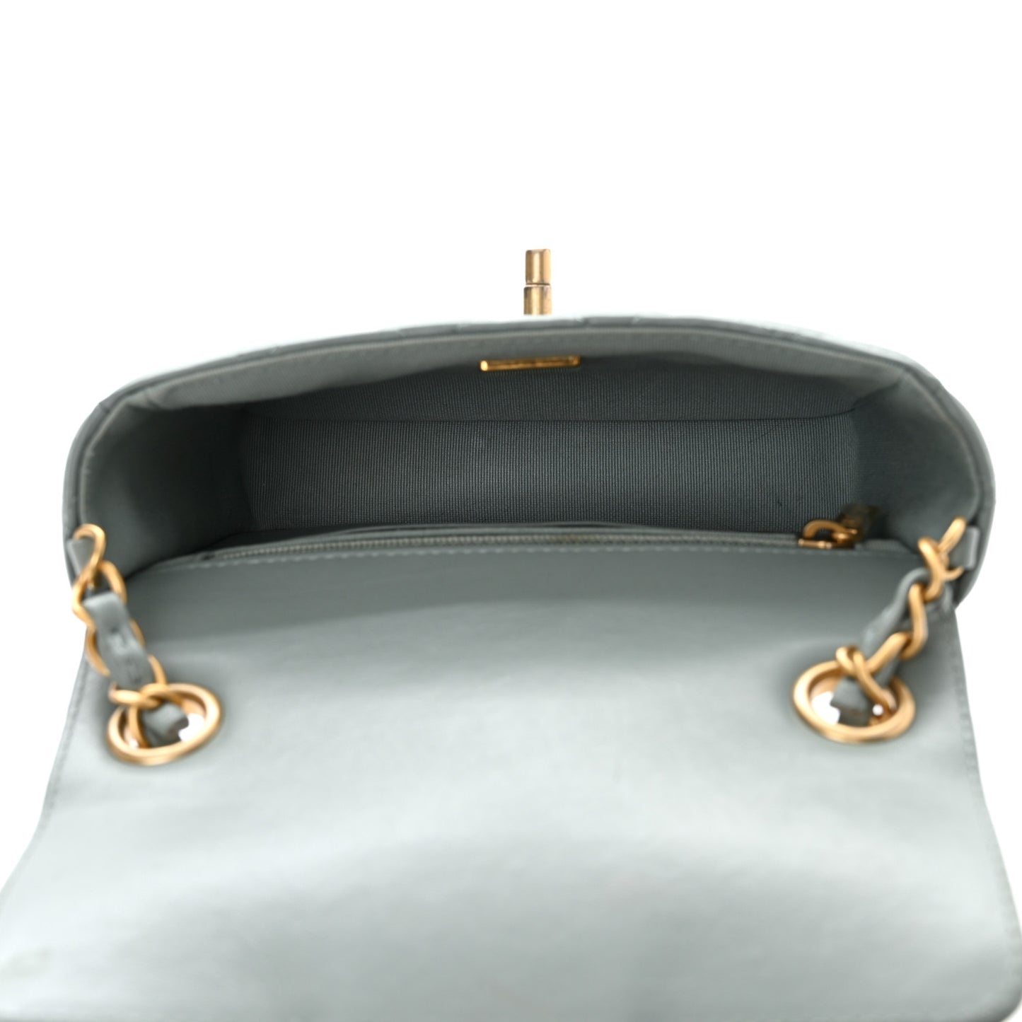 Lambskin Quilted Casino Chips Mini Square Flap Grey
