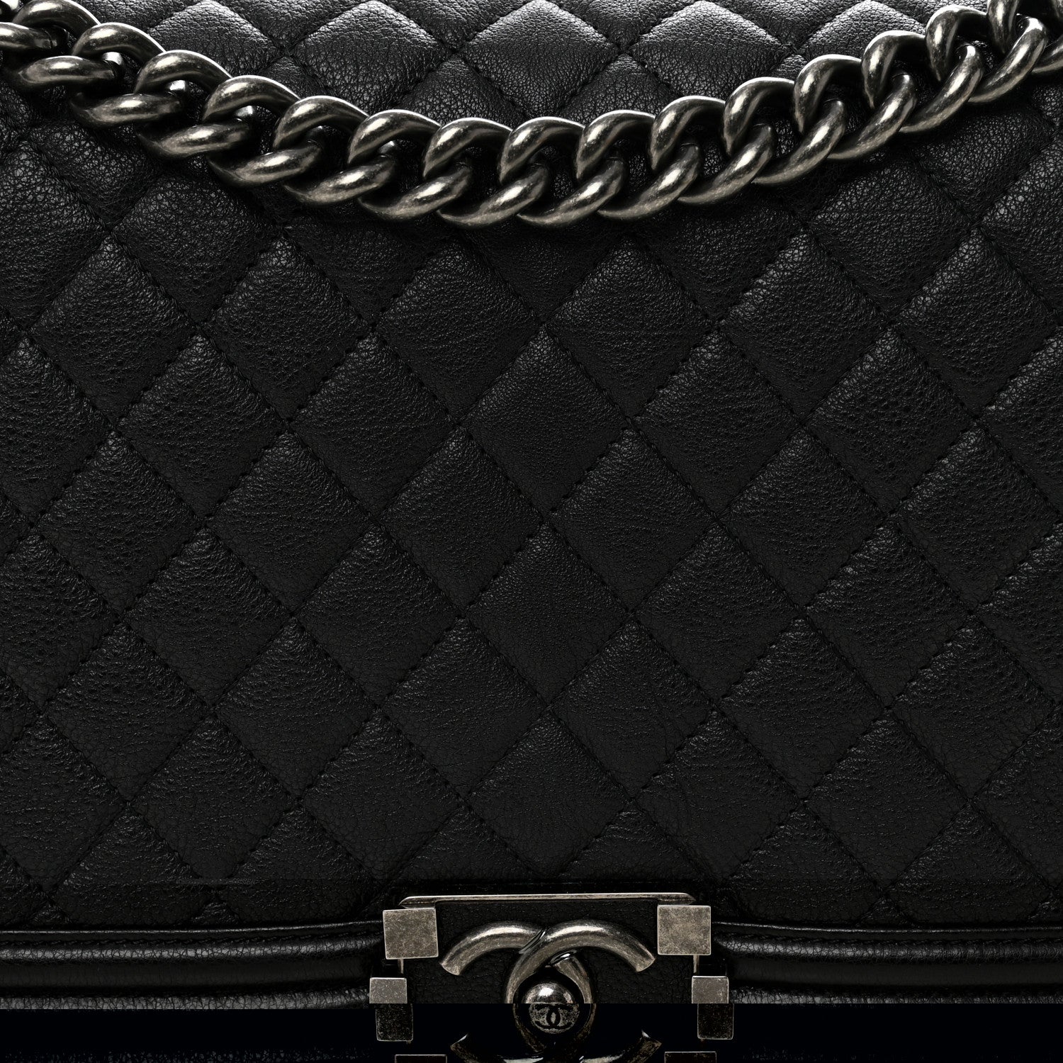Chanel Grained Calfskin Quilted New Medium Boy Flap Black 8 of 10