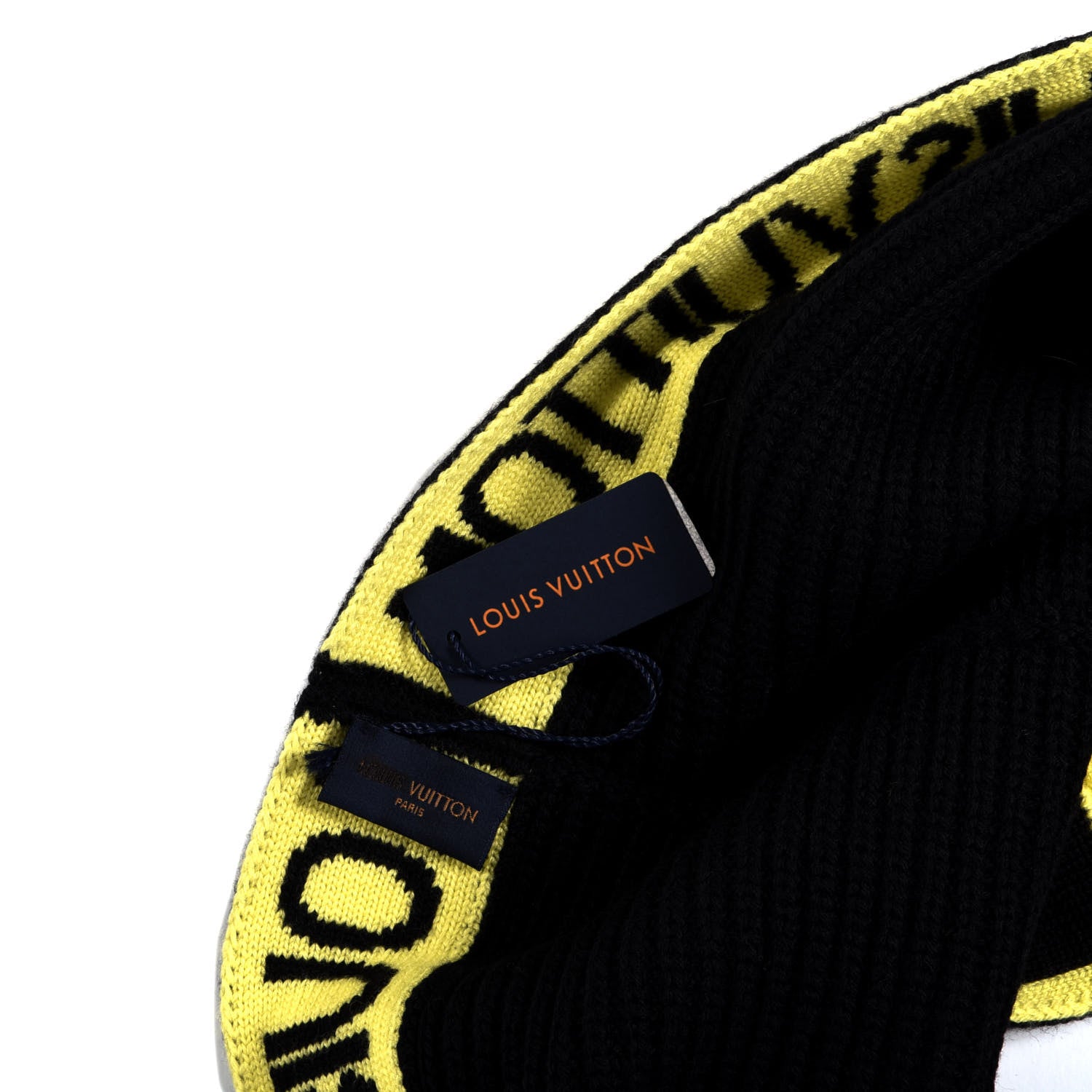 Louis Vuitton Wool Gravity Snood Scarf Black Jaune 5 of 5