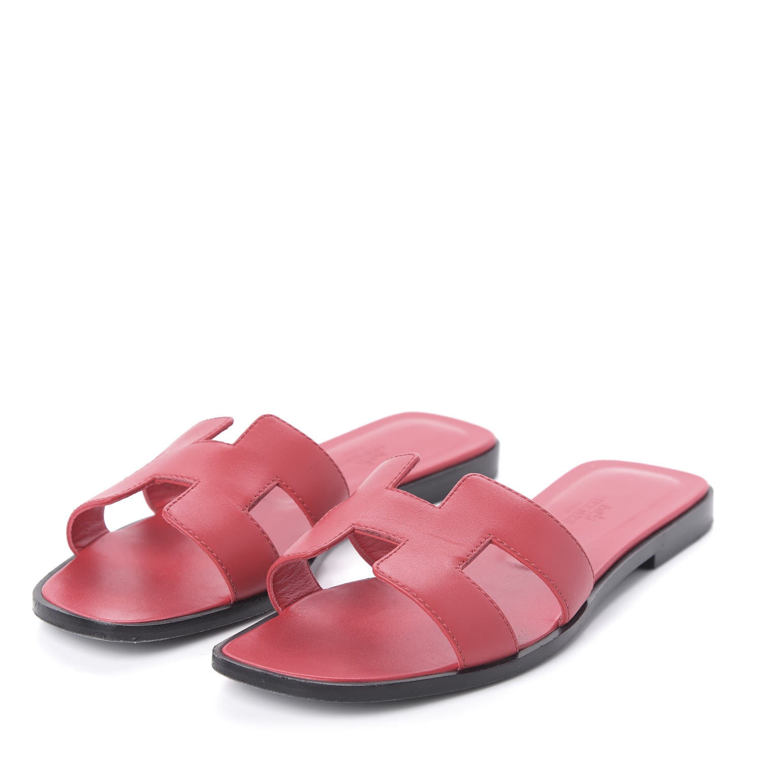 Hermes Calfskin Oran Sandals 37 Rose Cotinga 3 of 10