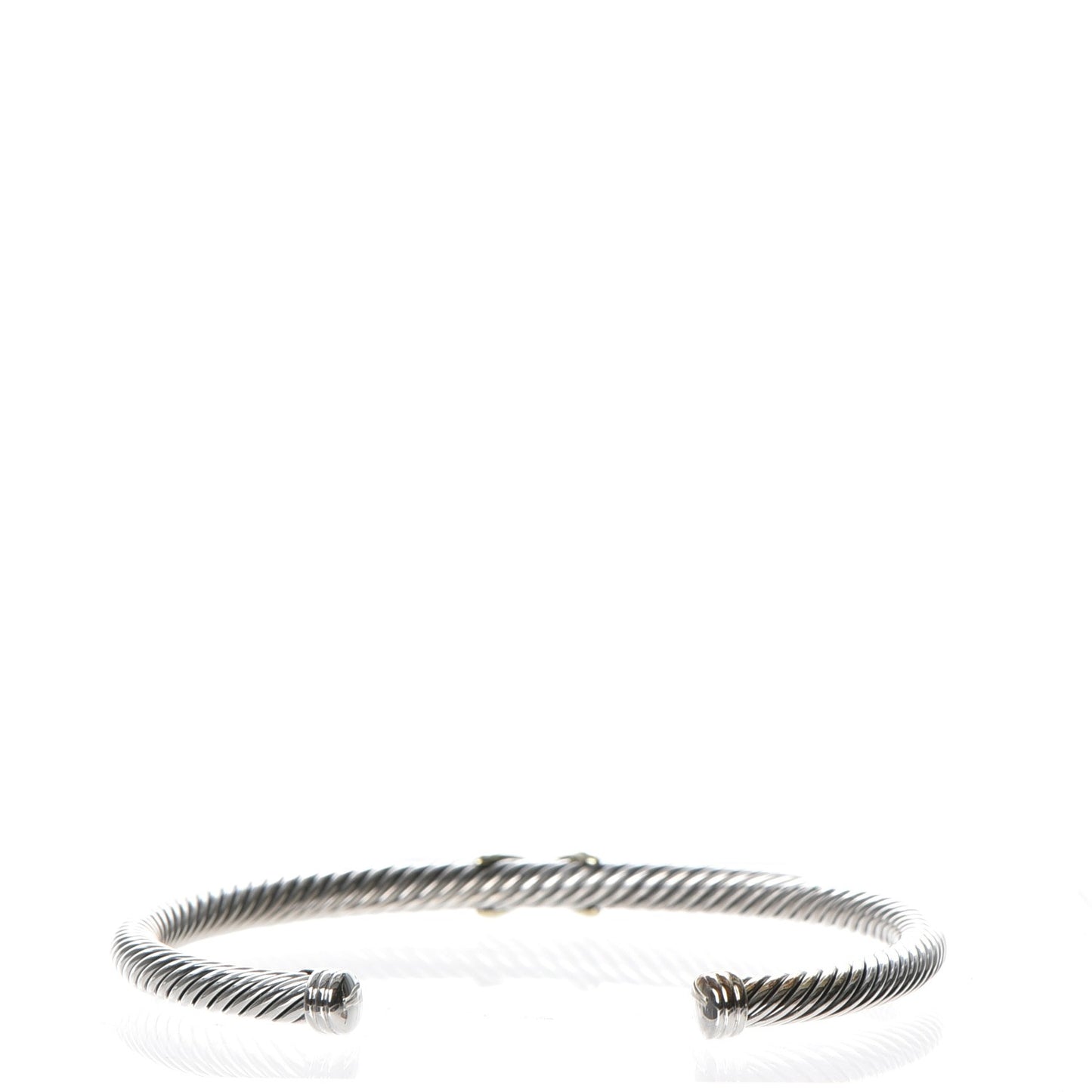 Sterling Silver 18K Yellow Gold 4mm X Station Cable Bracelet