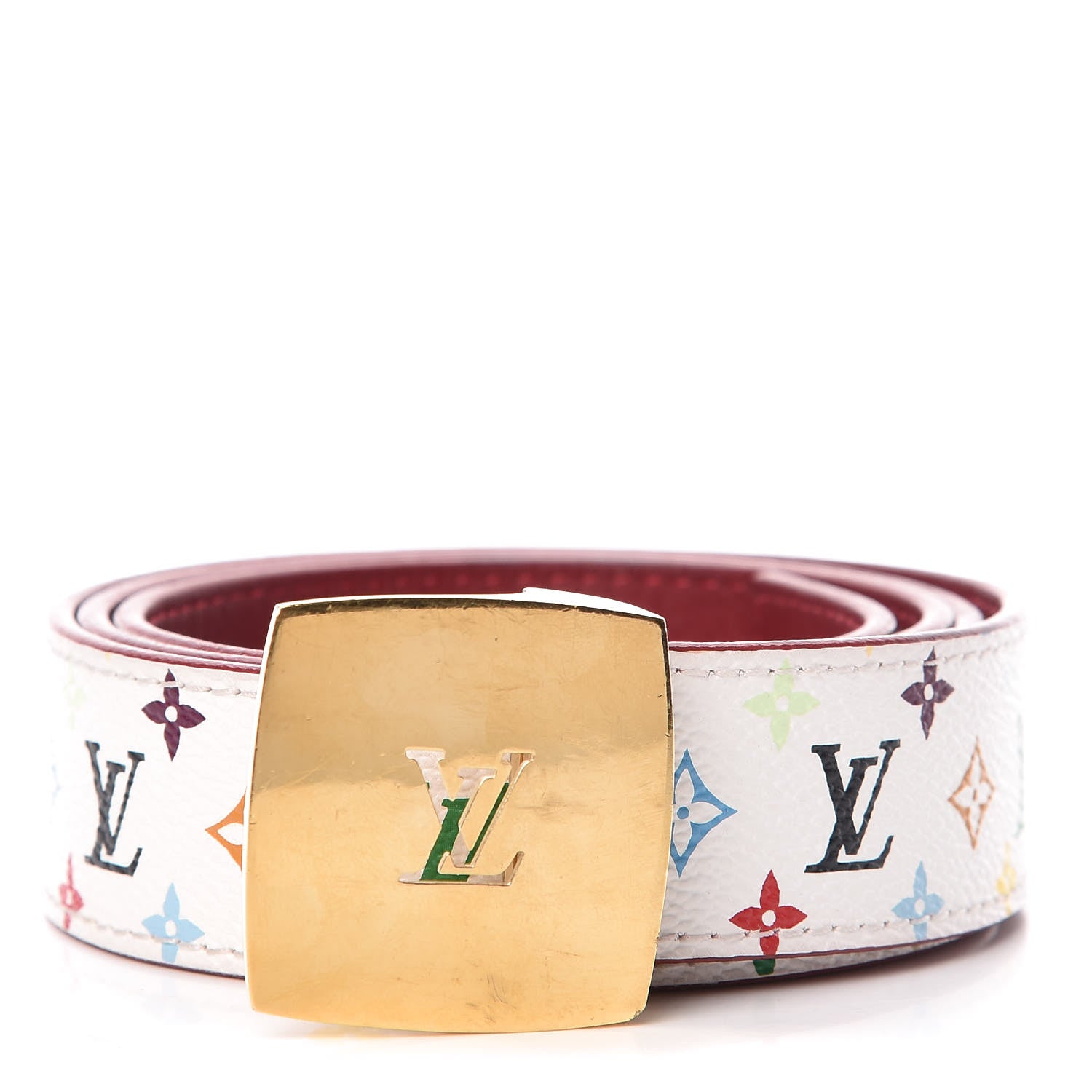 Louis Vuitton Monogram Multicolor LV Cut Reversible Belt 85 34 White Grenade 1 of 8