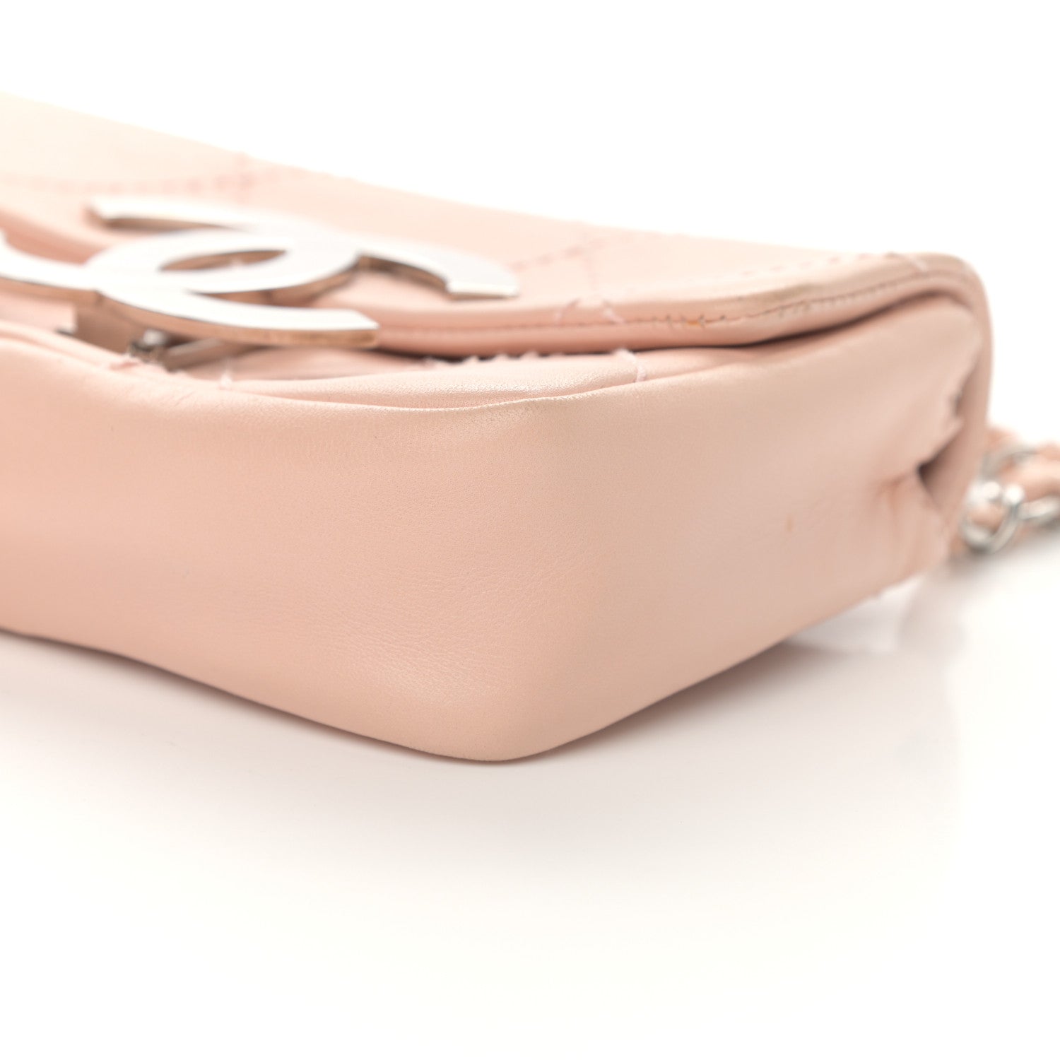 Chanel Lambskin Diamond Stitched CC Flap Pink 9 of 15