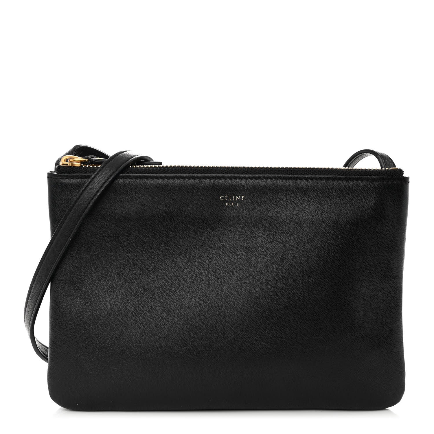 Celine Lambskin Small Trio Crossbody Bag Black 1 of 11