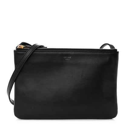 Celine Lambskin Small Trio Crossbody Bag Black 1 of 11