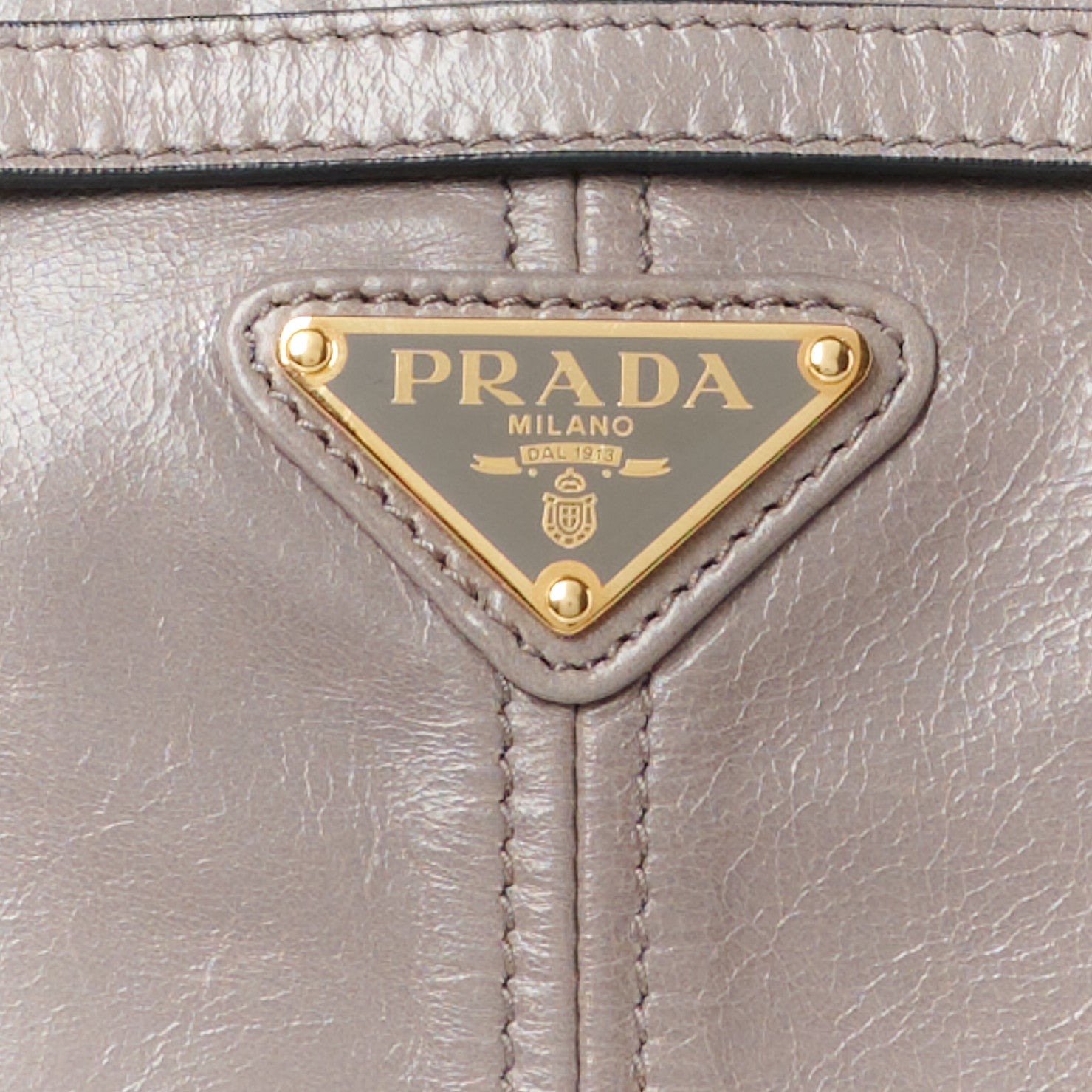 Prada Shiny Nappa Medium Shoulder Bag Pewter 8 of 10