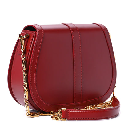 Versace Calfskin Large Greca Goddess Shoulder Bag Red 3 of 12