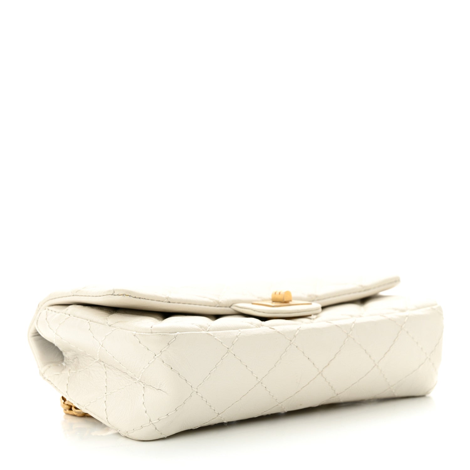 Chanel Aged Calfskin Quilted 2.55 Reissue Chain Waist Bag White 4 of 11