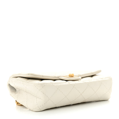 Chanel Aged Calfskin Quilted 2.55 Reissue Chain Waist Bag White 4 of 11