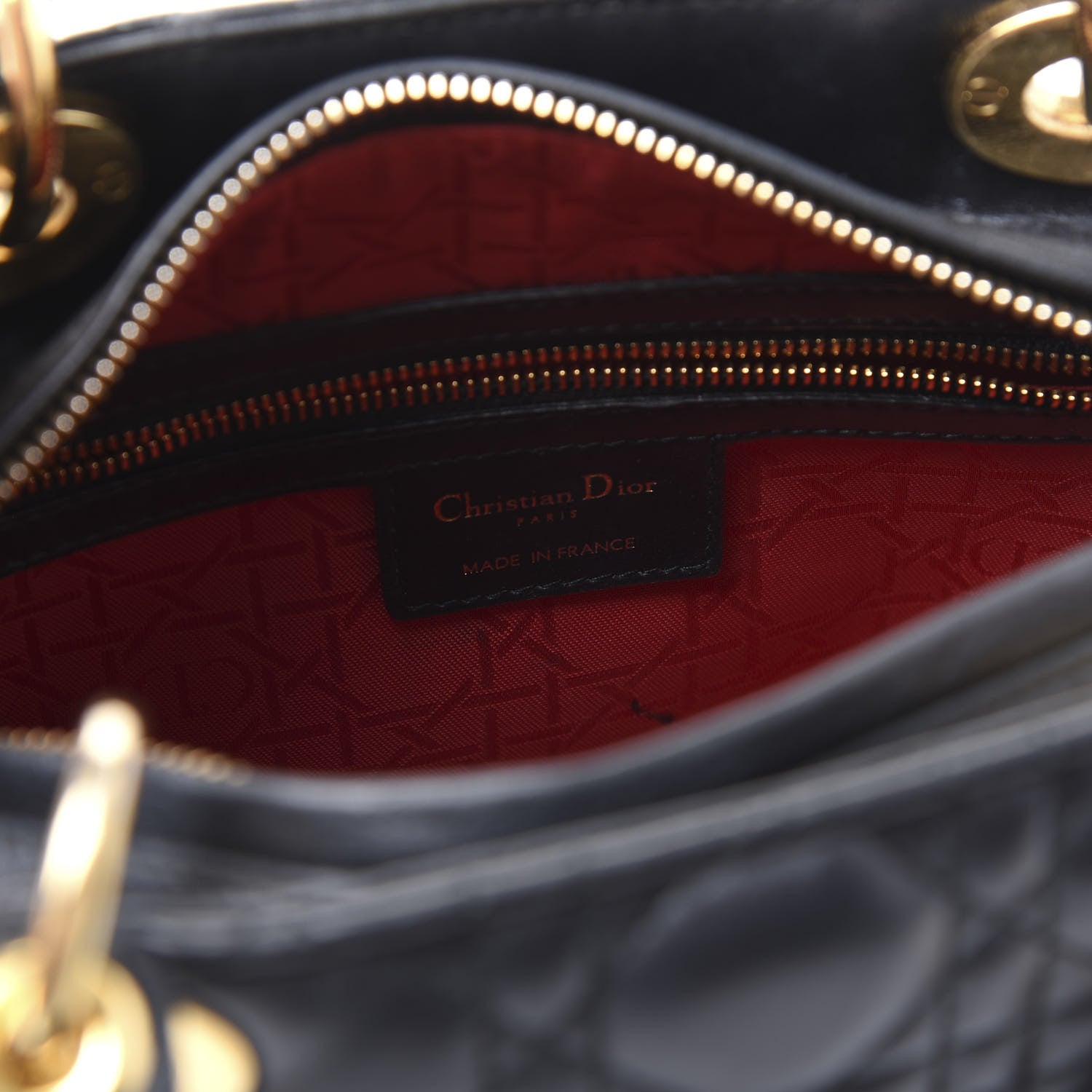 Christian Dior Lambskin Cannage Medium Lady Dior Black 5 of 9