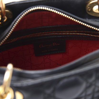 Christian Dior Lambskin Cannage Medium Lady Dior Black 5 of 9