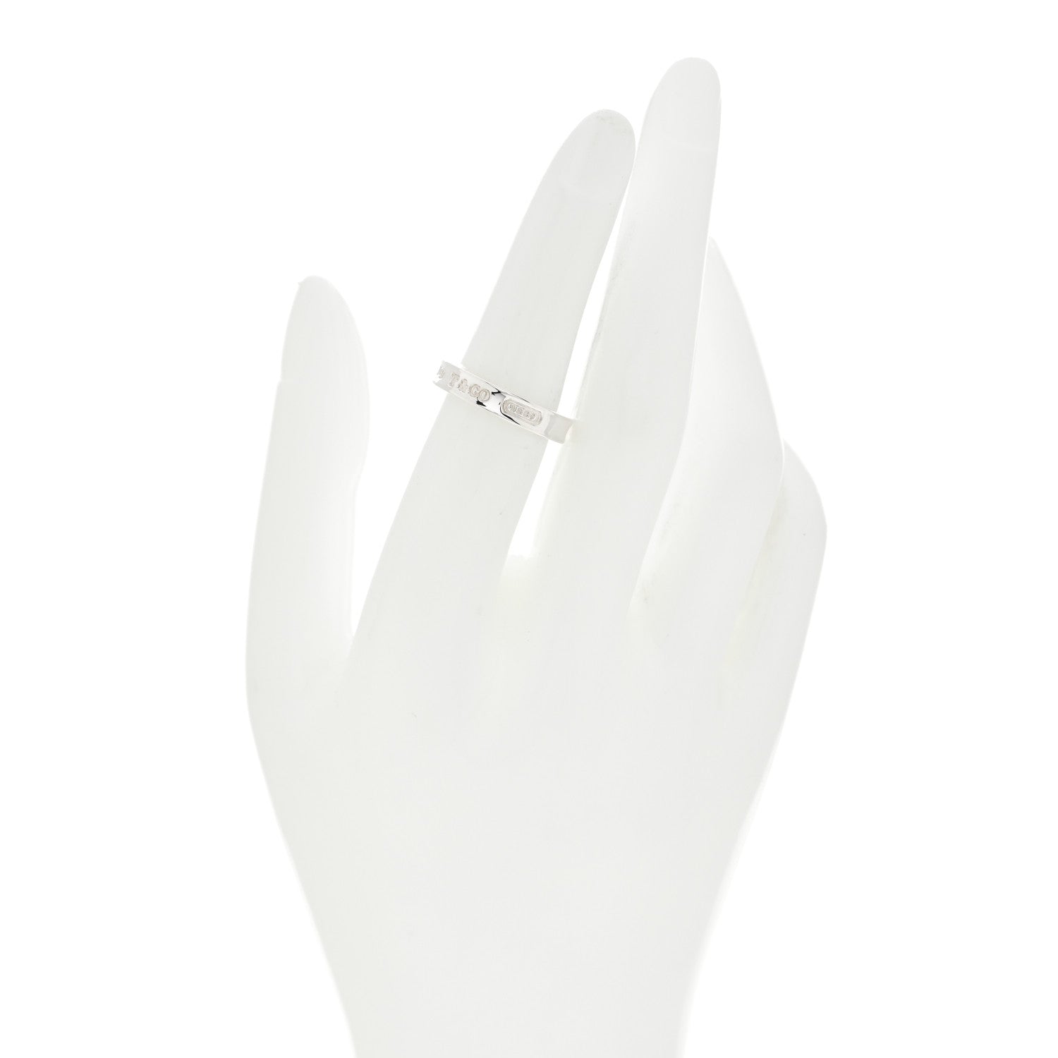 Tiffany Sterling Silver Narrow 1837 Band Ring 52 6 2 of 4