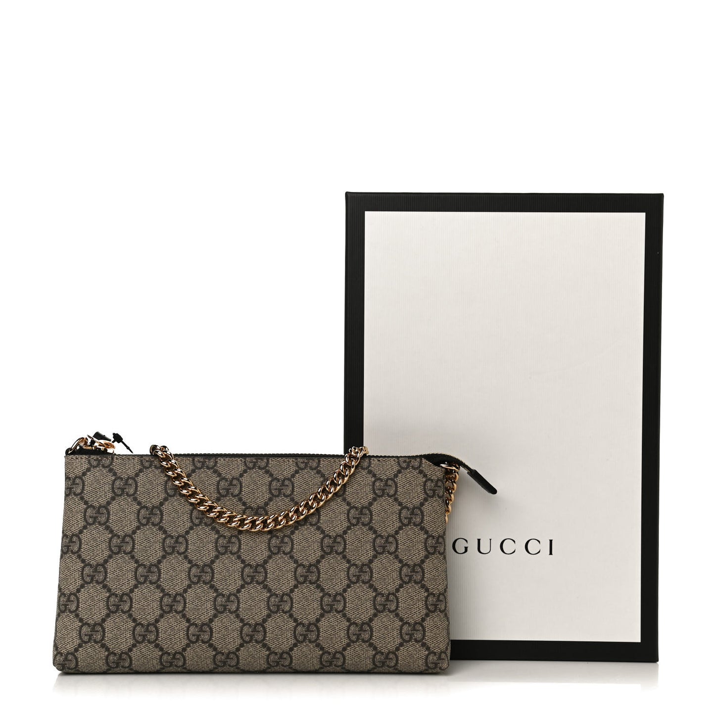GG Supreme Monogram Wrist Wallet Black