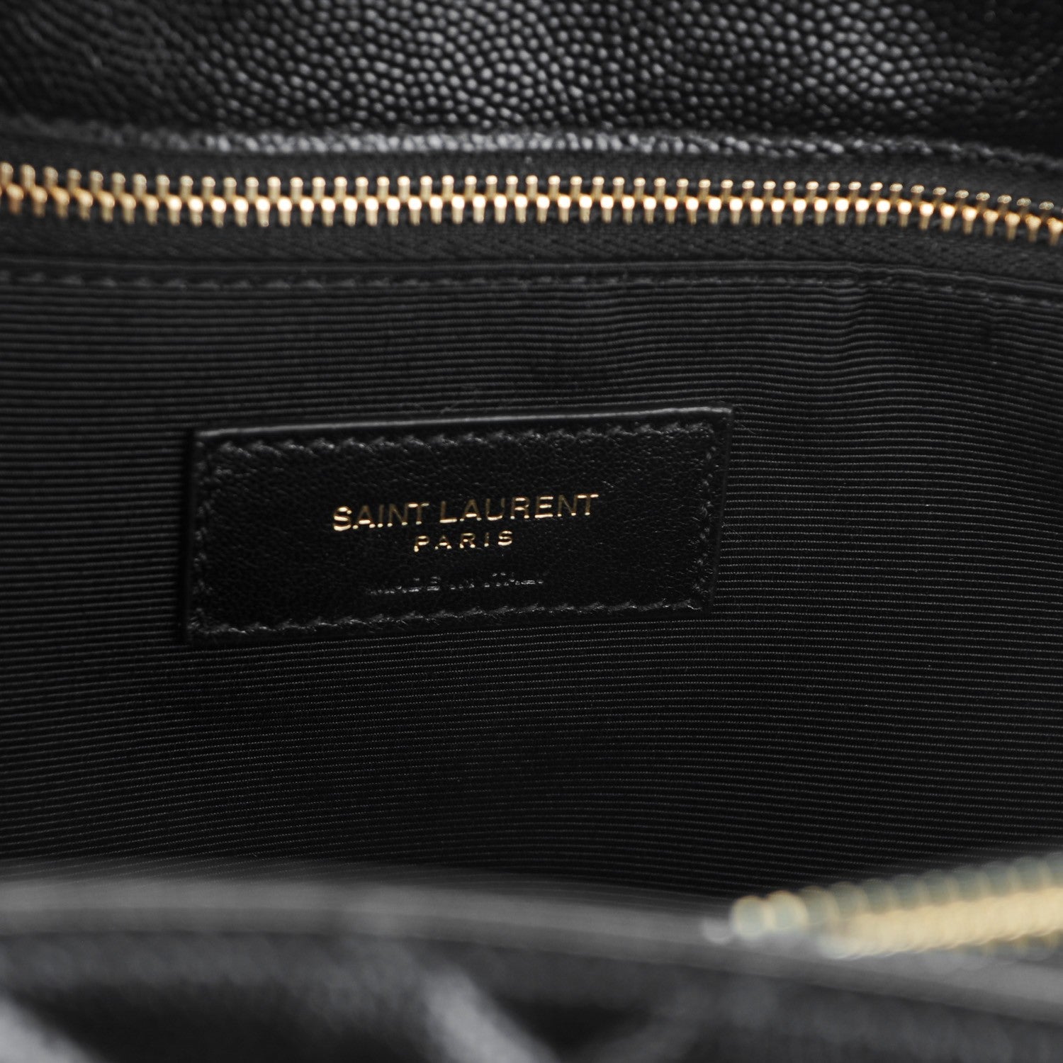 Saint Laurent Grain De Poudre Matelasse Chevron Monogram Shopping Bag Black 6 of 7