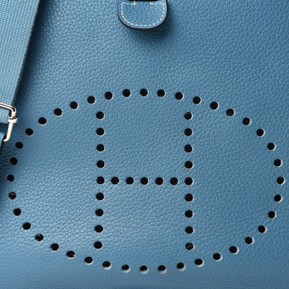 Hermes Taurillon Clemence Evelyne III GM Blue Jean 12 of 12