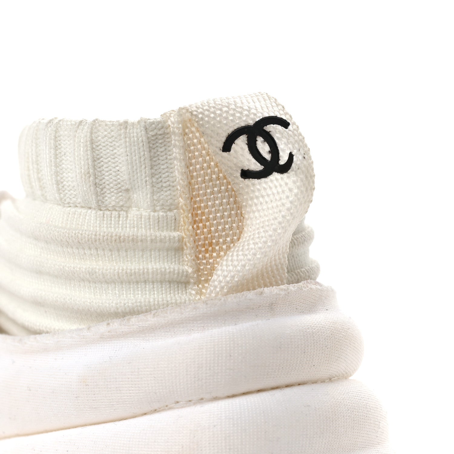 Chanel Stretch Fabric CC Sneakers 36 White 10 of 11