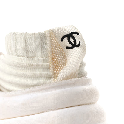 Chanel Stretch Fabric CC Sneakers 36 White 10 of 11