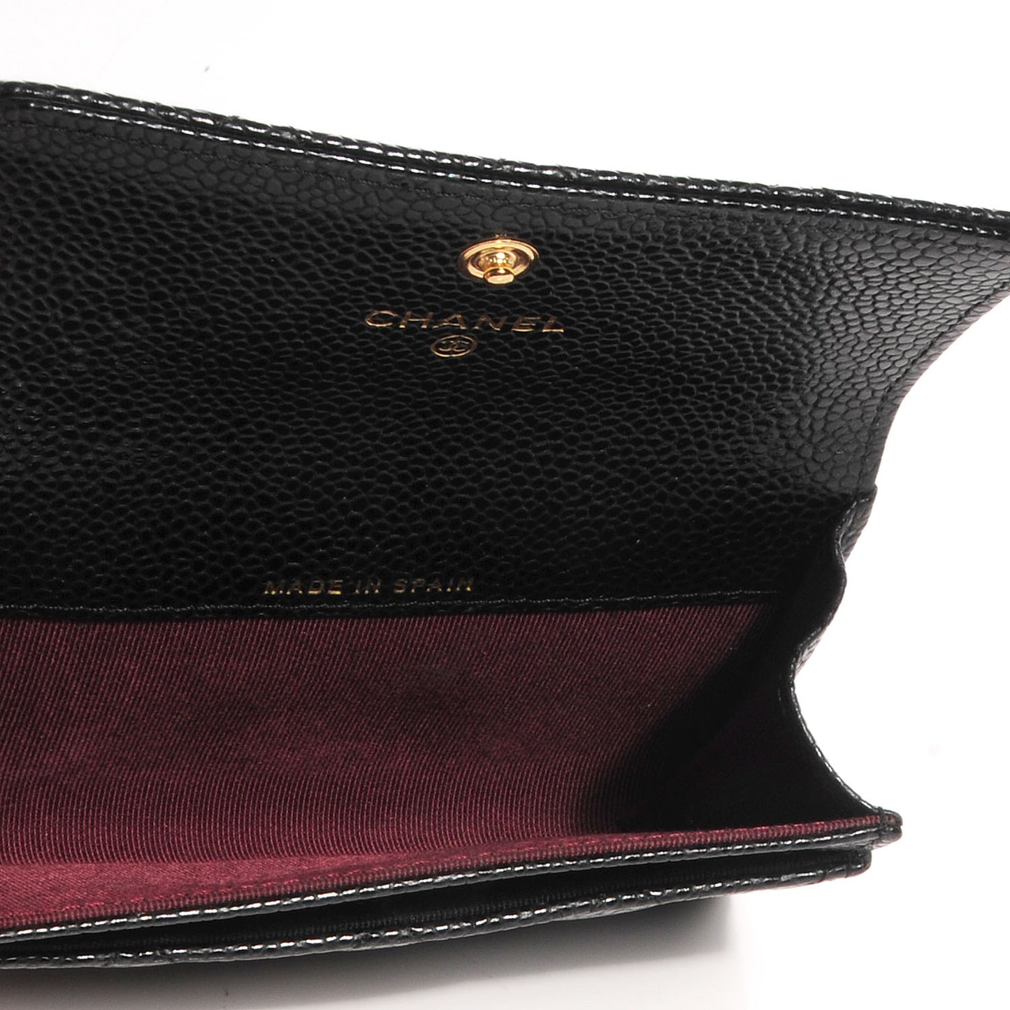 Caviar Quilted Flap Card Holder Black