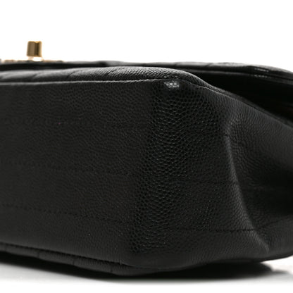 Chanel Caviar Chevron Quilted Medium Double Flap Black 10 of 11
