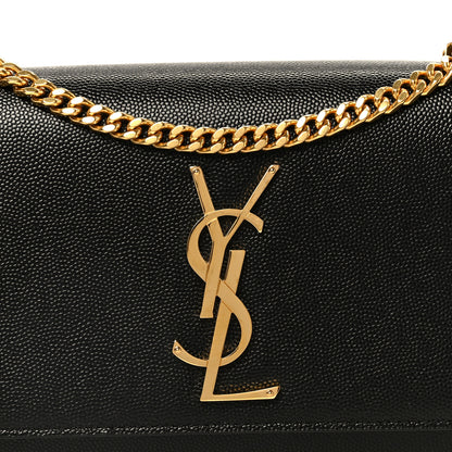 Saint Laurent Grain De Poudre Small Monogram Kate Satchel Black 9 of 12