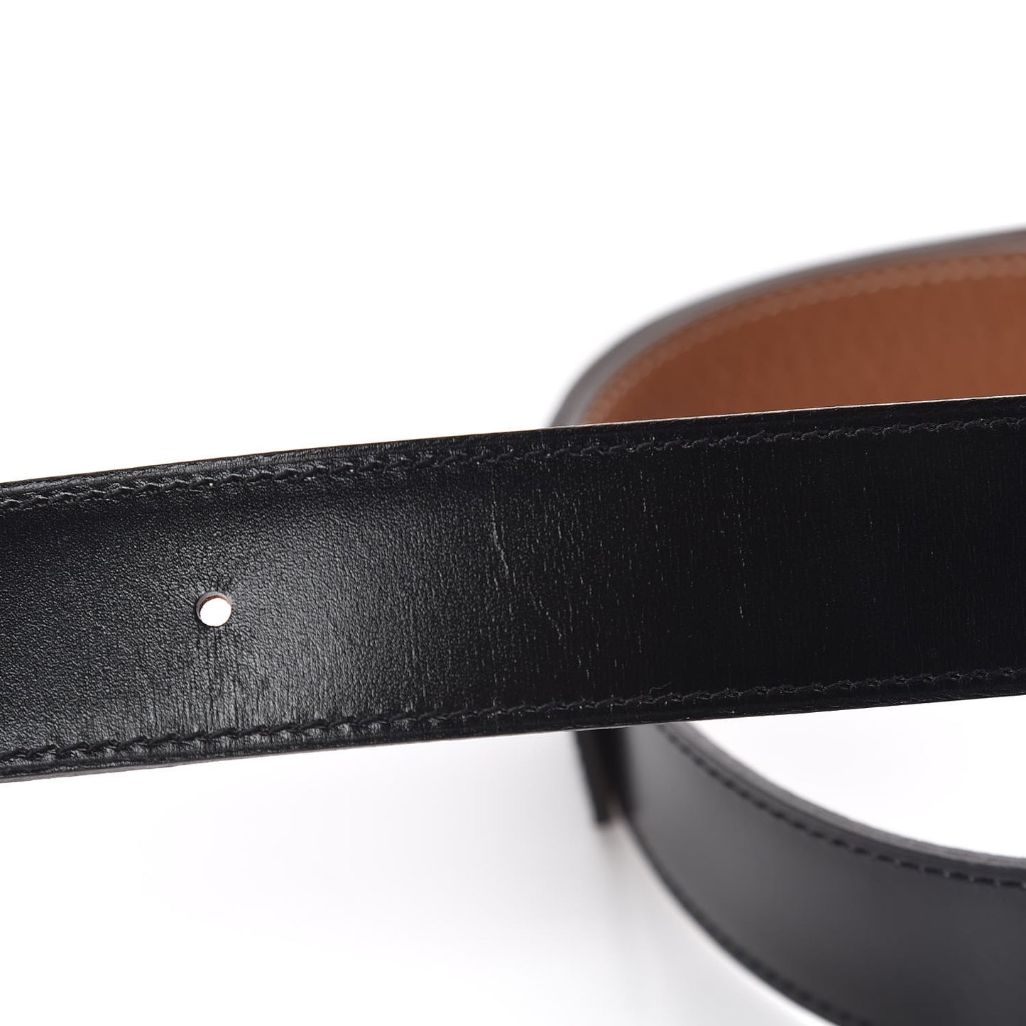 Box Taurillon Clemence 32mm H Belt 85 Black Gold