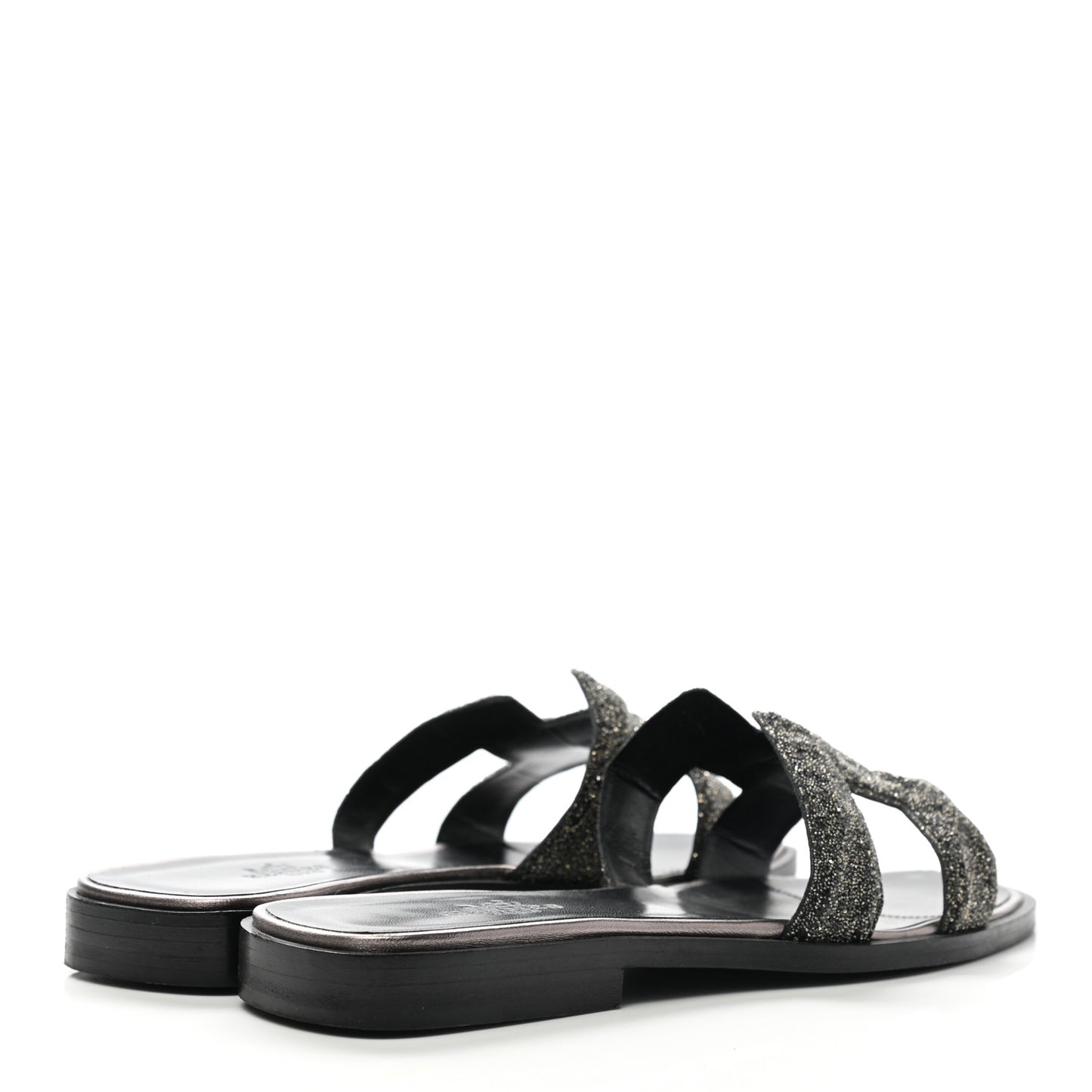 Goatskin Crystal Oran Sandals 35 Black