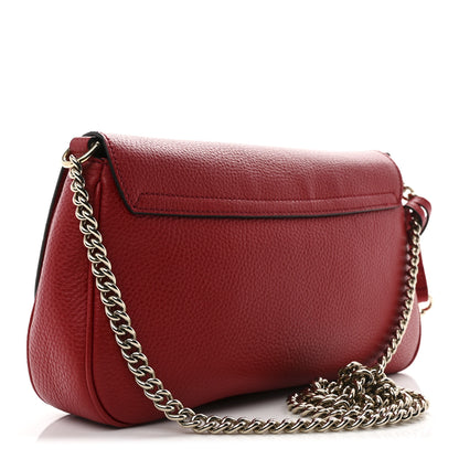 Gucci Pebbled Calfskin Medium Soho Flap Crossbody Vibrant Red 3 of 10