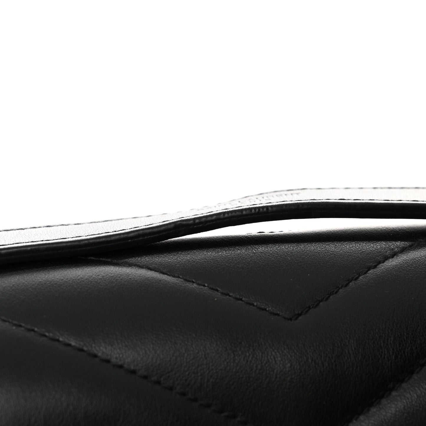 Calfskin Y Quilted Monogram Large Loulou Chain Satchel Black