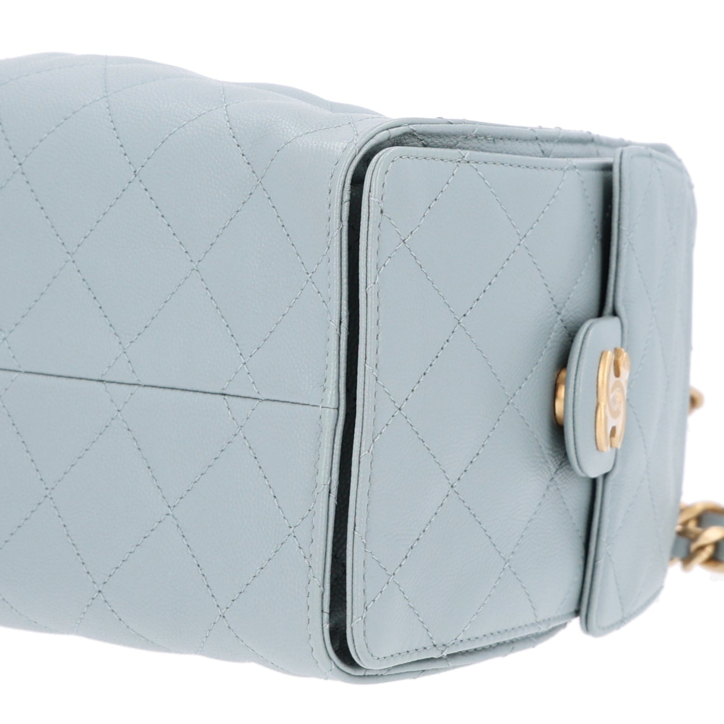 Caviar Quilted Small Chanel 25 Handbag Light Green