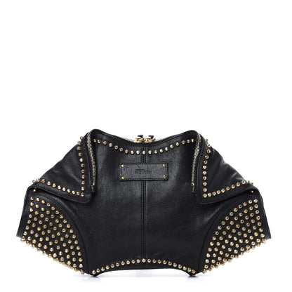 Alexander McQueen Calfskin Studded De Manta Clutch Black 1 of 12