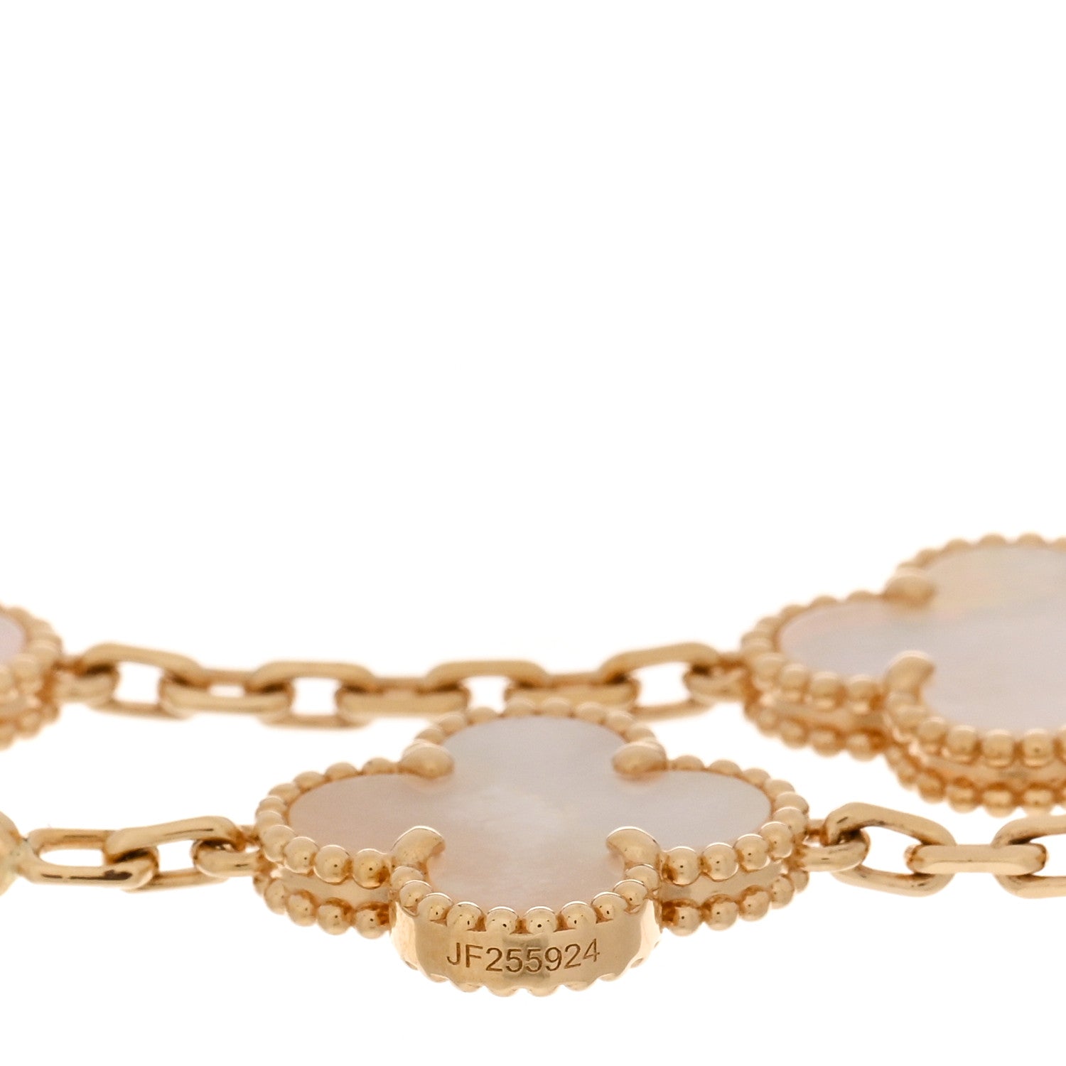 Van Cleef & Arpels 18K Yellow Gold Mother of Pearl 5 Motifs Vintage Alhambra Bracelet 3 of 5