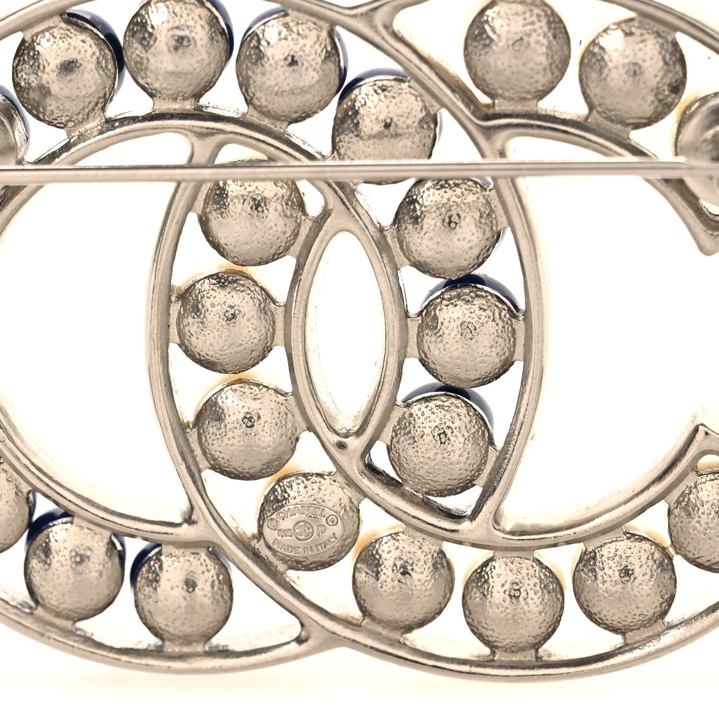 Pearl CC Brooch Blue Silver