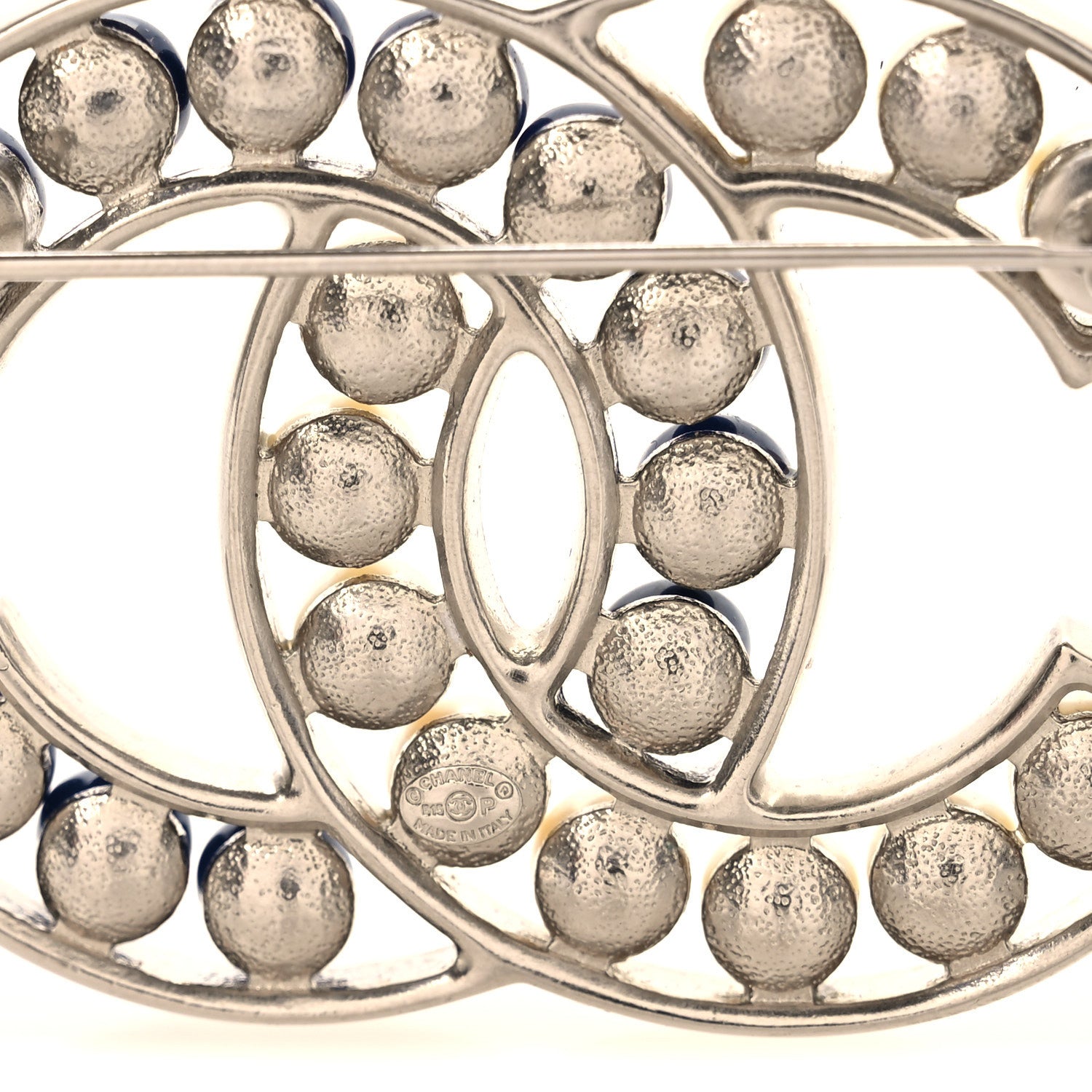 Chanel Pearl CC Brooch Blue Silver 3 of 3