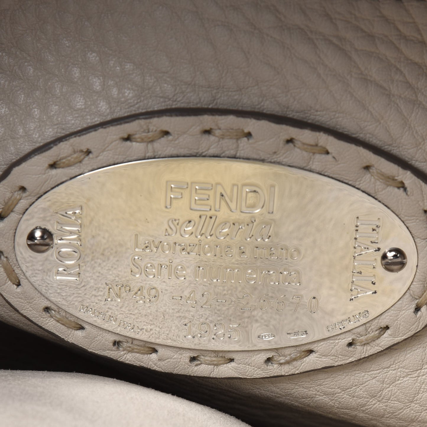 Cuoio Romano Selleria Bi-Color Medium Peekaboo Iconic Satchel Asfalto Latte