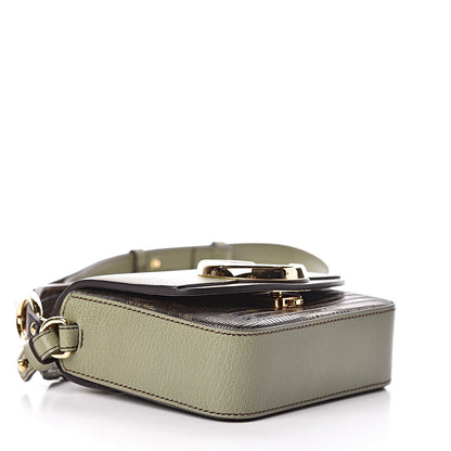 Chloe Goatskin Calfskin Lizard Embossed Mini C Double Carry Antique Green 4 of 9