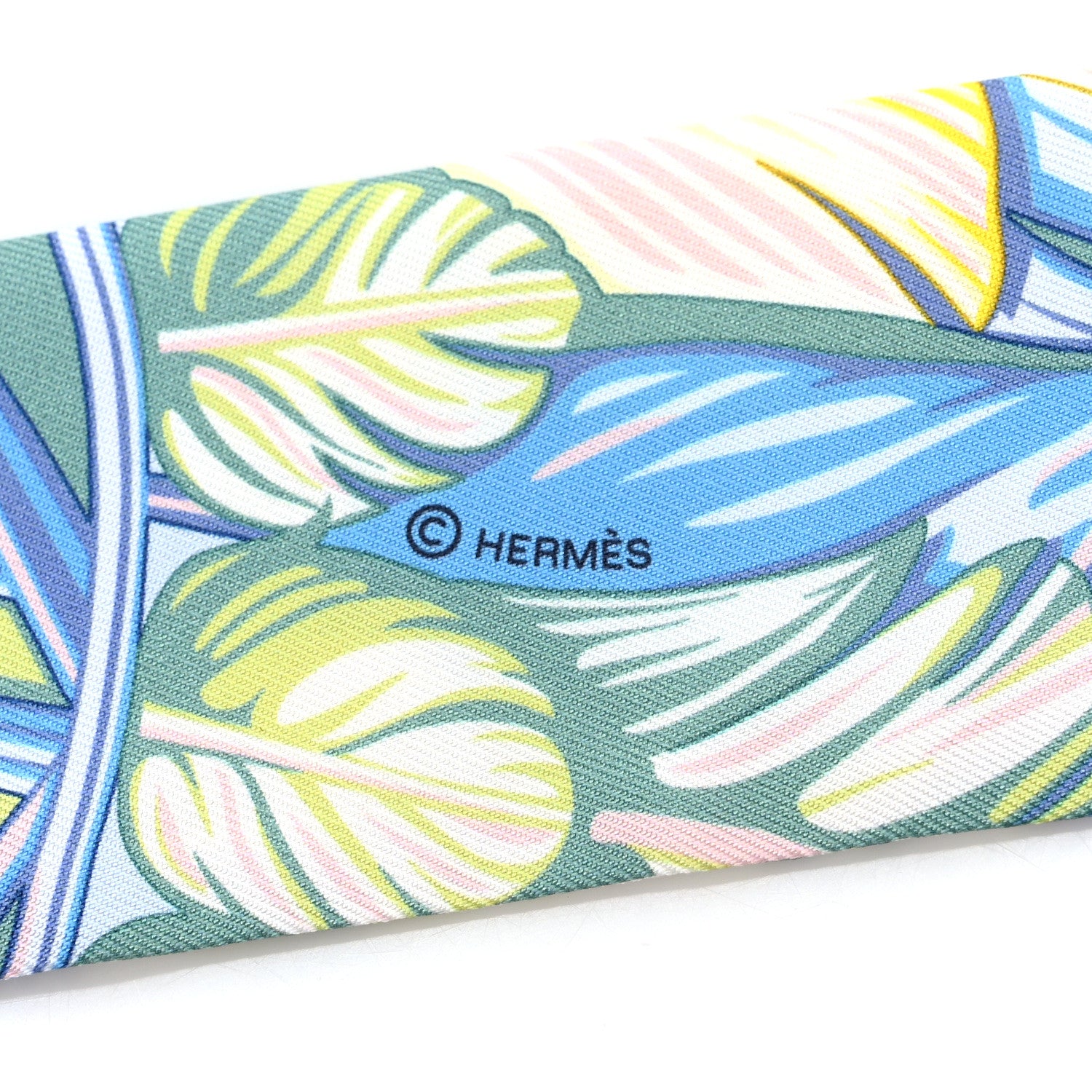 Hermes Silk La Danse Pacifique Twilly Bleu Ciel Vert Rose 3 of 4