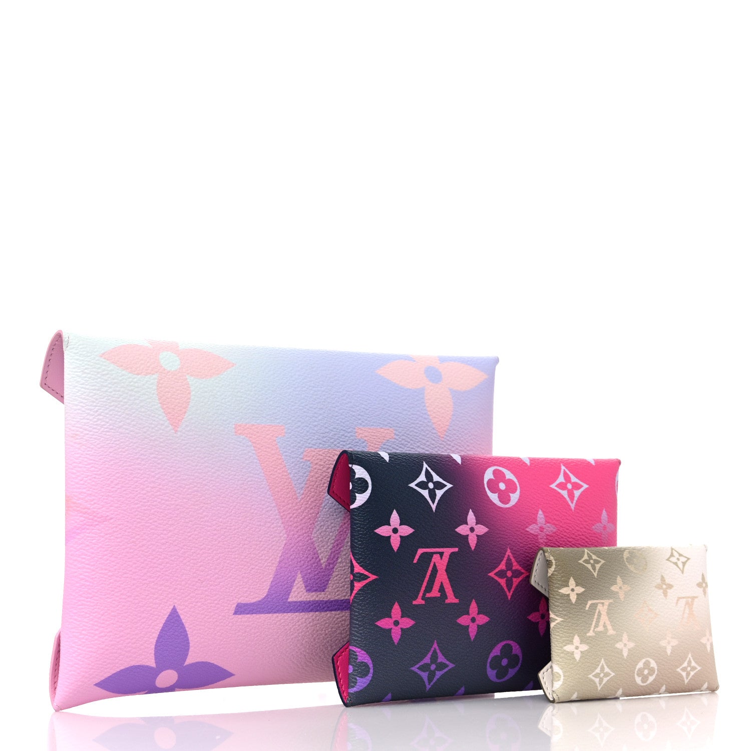 Louis Vuitton Monogram Giant Spring in the City Kirigami Pochette Set Sunrise Pastel Midnight Fuchsia Sunset Kaki 3 of 11