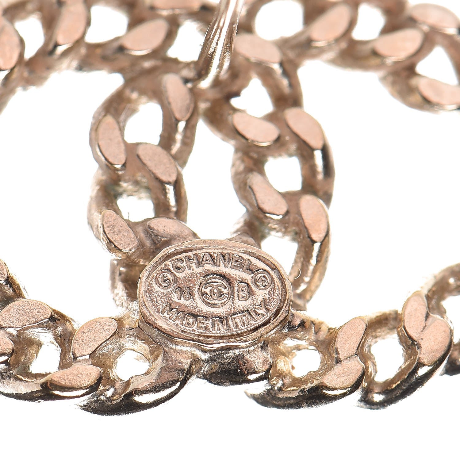 Chanel CC Chain Link Earrings Light Gold 4 of 5