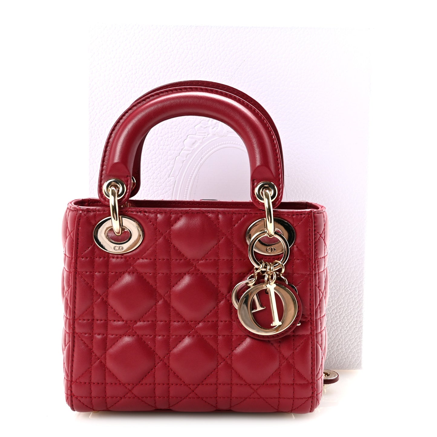 Lambskin Cannage Mini Lady Dior Red
