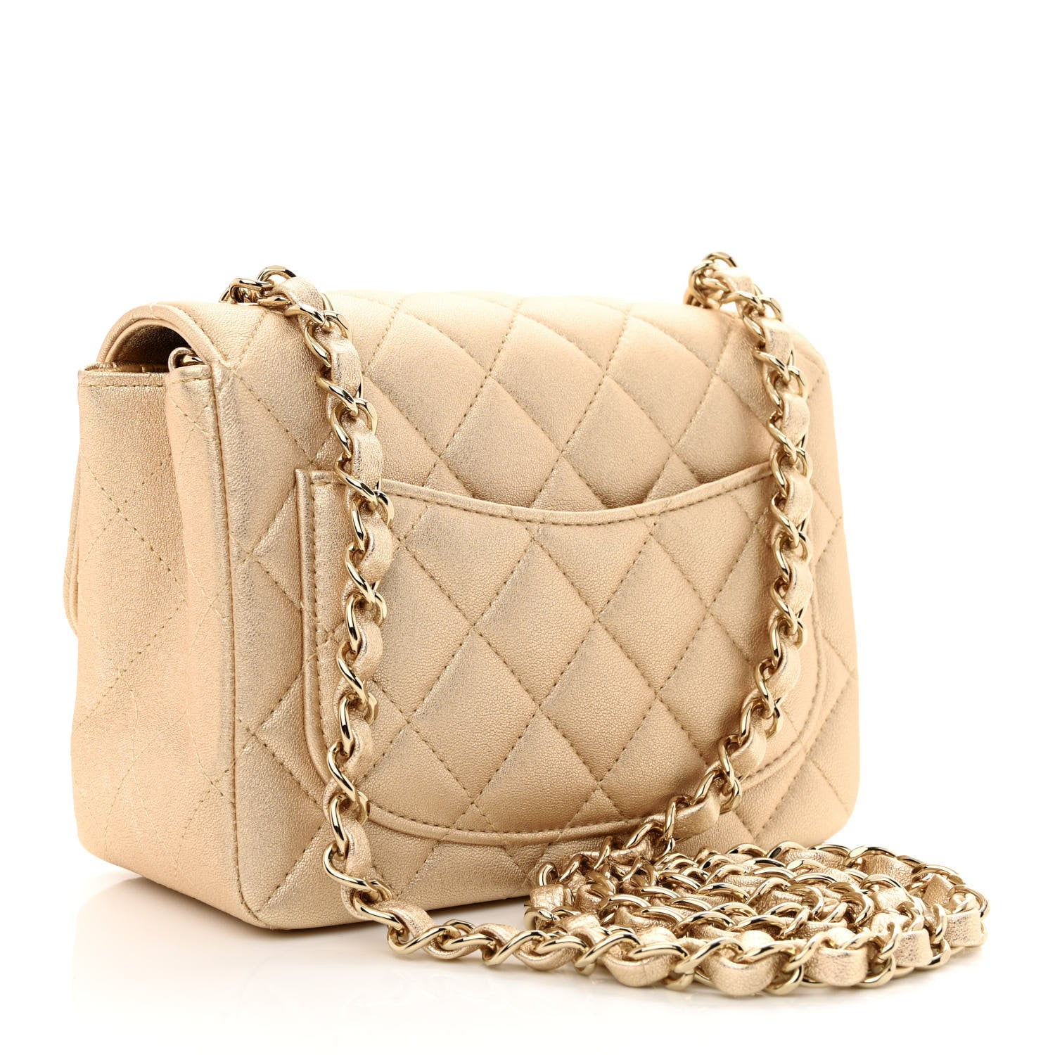 Chanel Metallic Lambskin Quilted Mini Square Flap Gold 3 of 10