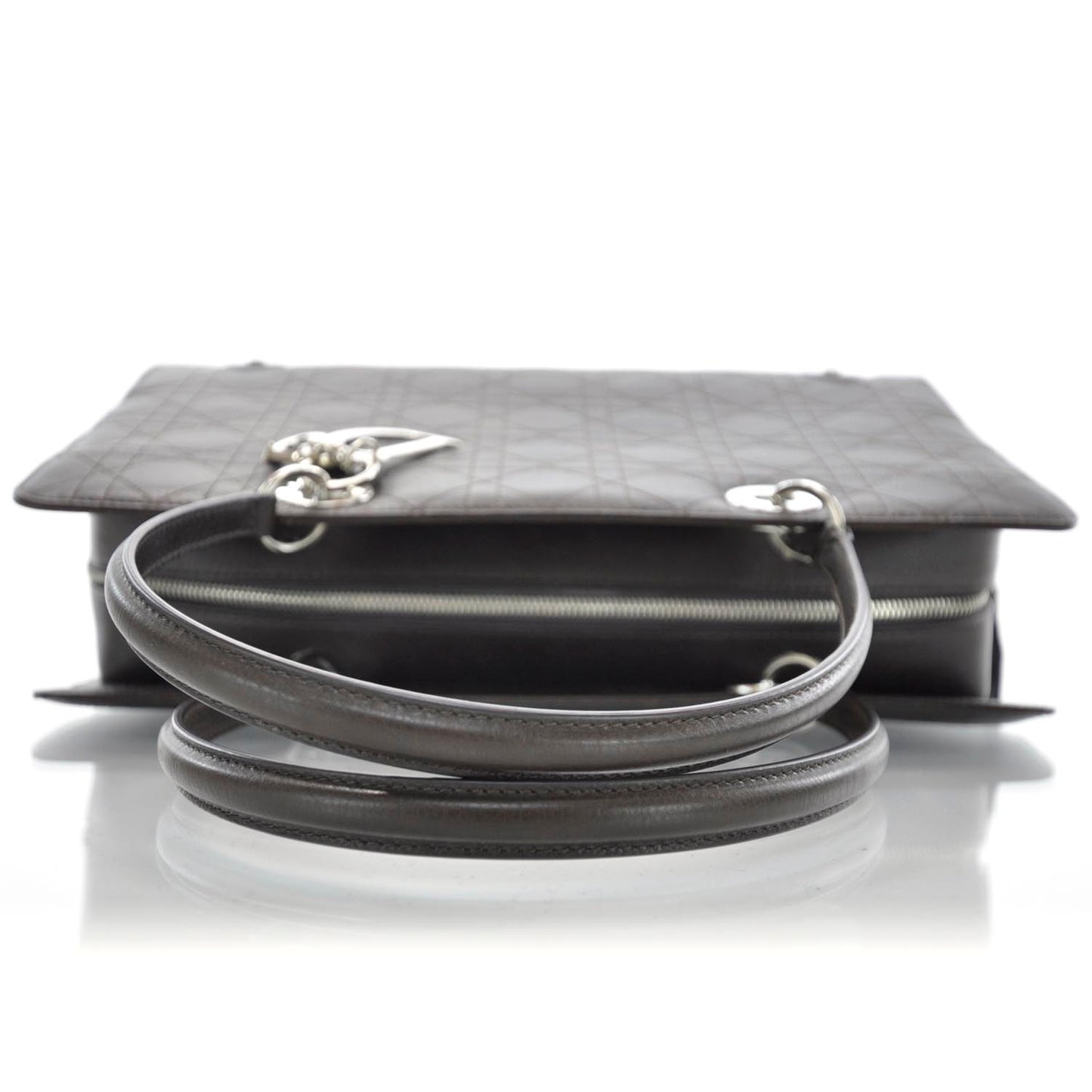 Calfskin Cannage Stitched Large East West Lady Dior Brown
